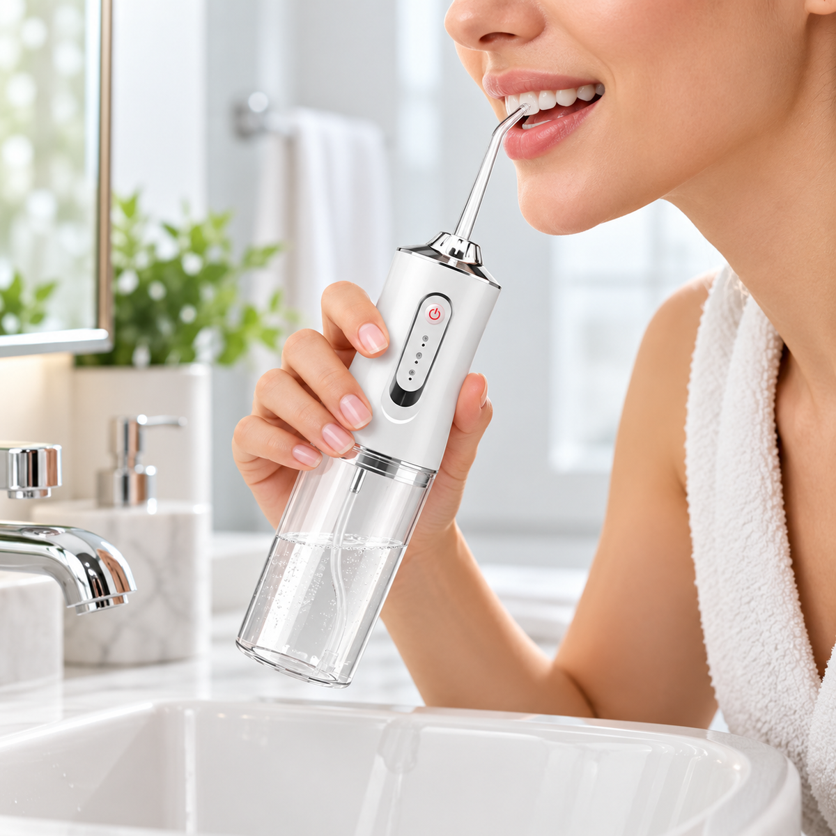 Cordless Water Flosser Rechargeable Replaceable Nozzles