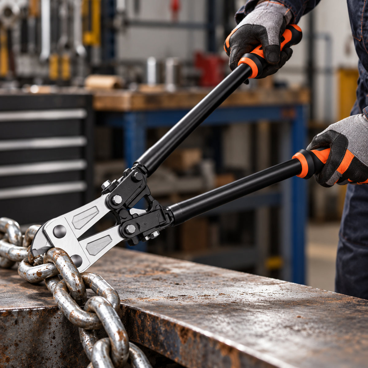 Heavy Duty Bolt Cutter Forged Steel Ergonomic Grip Handle