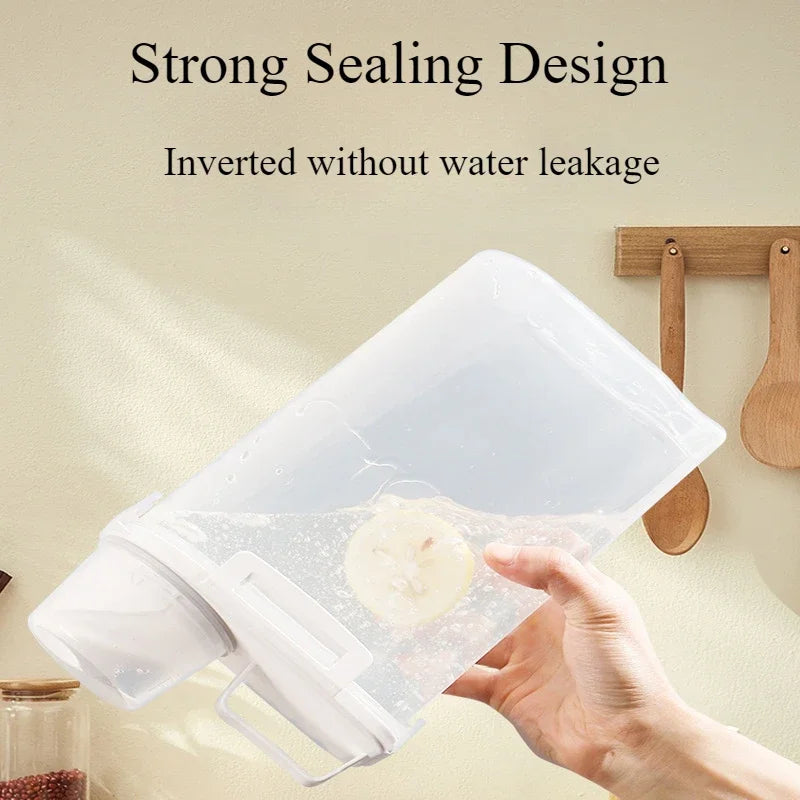 Airtight Grain Storage Container | 2.5L Rice, Cereal & Flour Dispenser with Measuring Cup