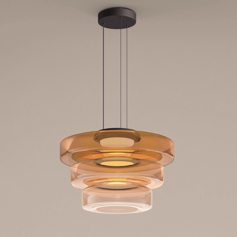 Bauhaus Glass Pendant Light | Modern Layered LED Hanging Lamp