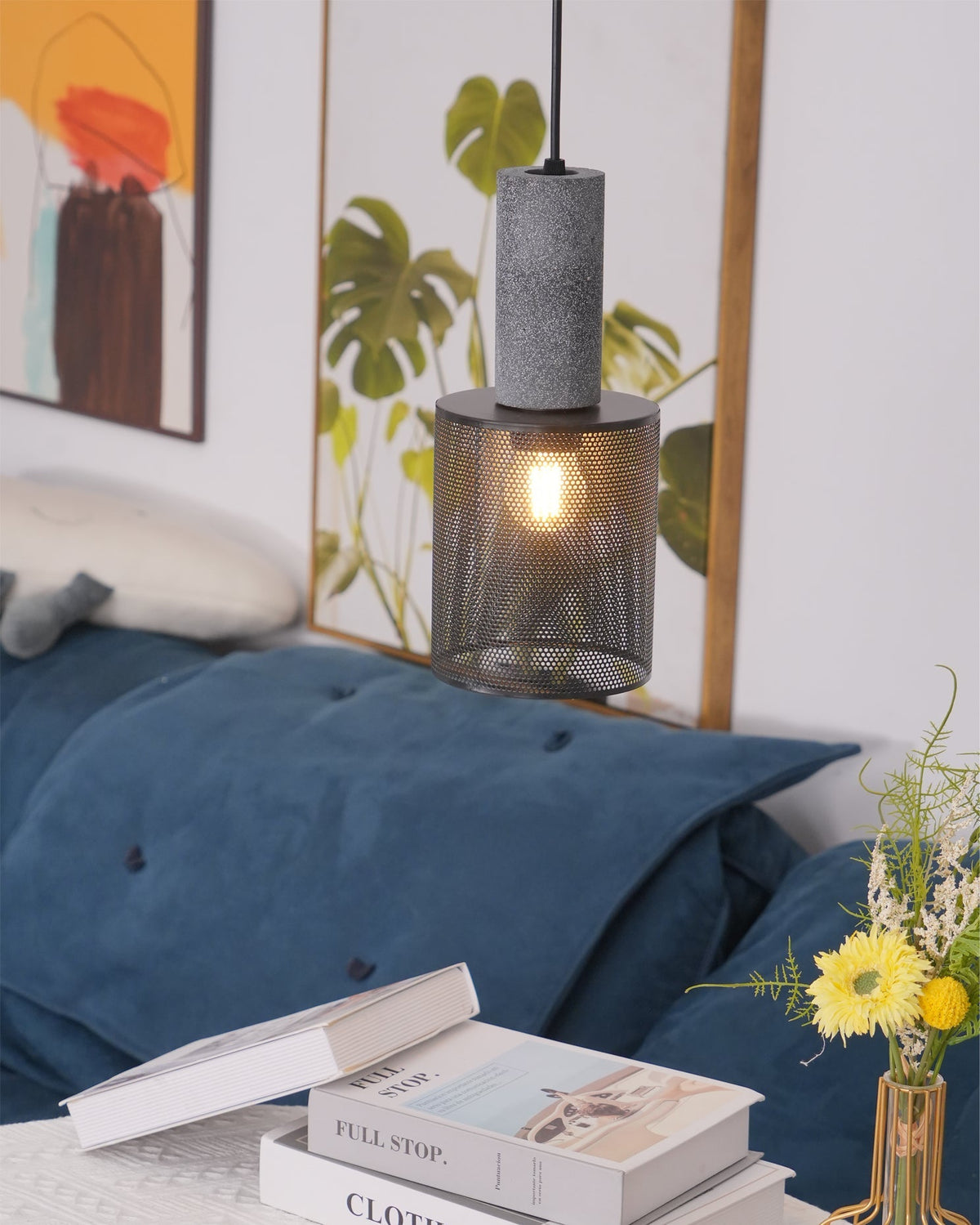 Urban Concrete Pendant Light | Industrial LED Hanging Lamp