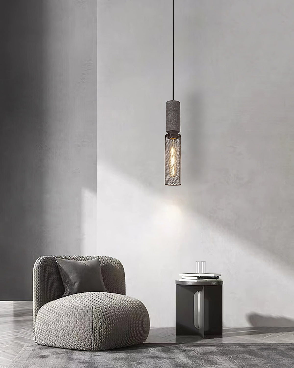 Urban Concrete Pendant Light | Industrial LED Hanging Lamp