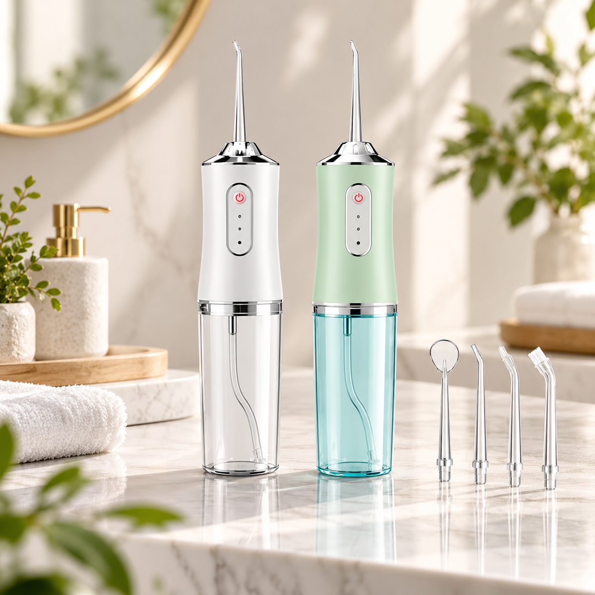 Cordless Water Flosser Rechargeable Replaceable Nozzles