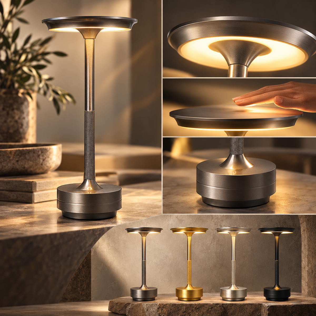 Dimmable Wireless Lamp Modern Design Adjustable Brightness