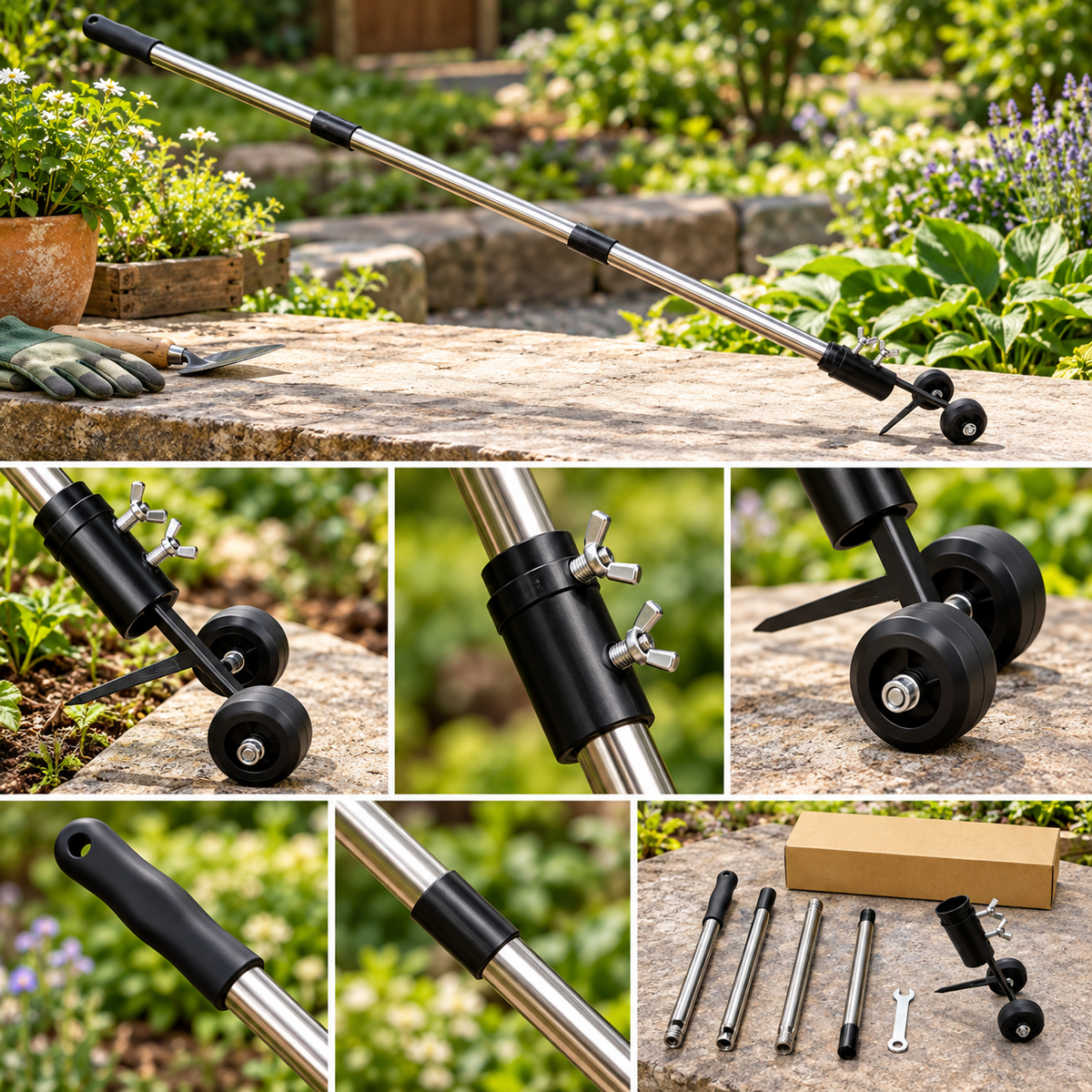Gap Weeder Garden Tool Manual Long Handle Stainless Steel