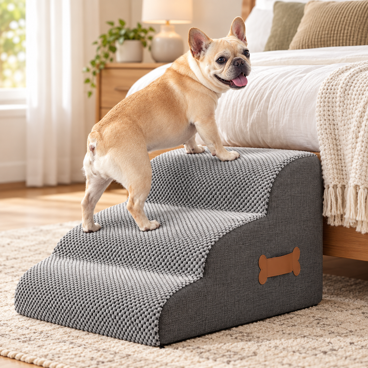 Joint Friendly Dog Stairs Soft Foam Pet Access