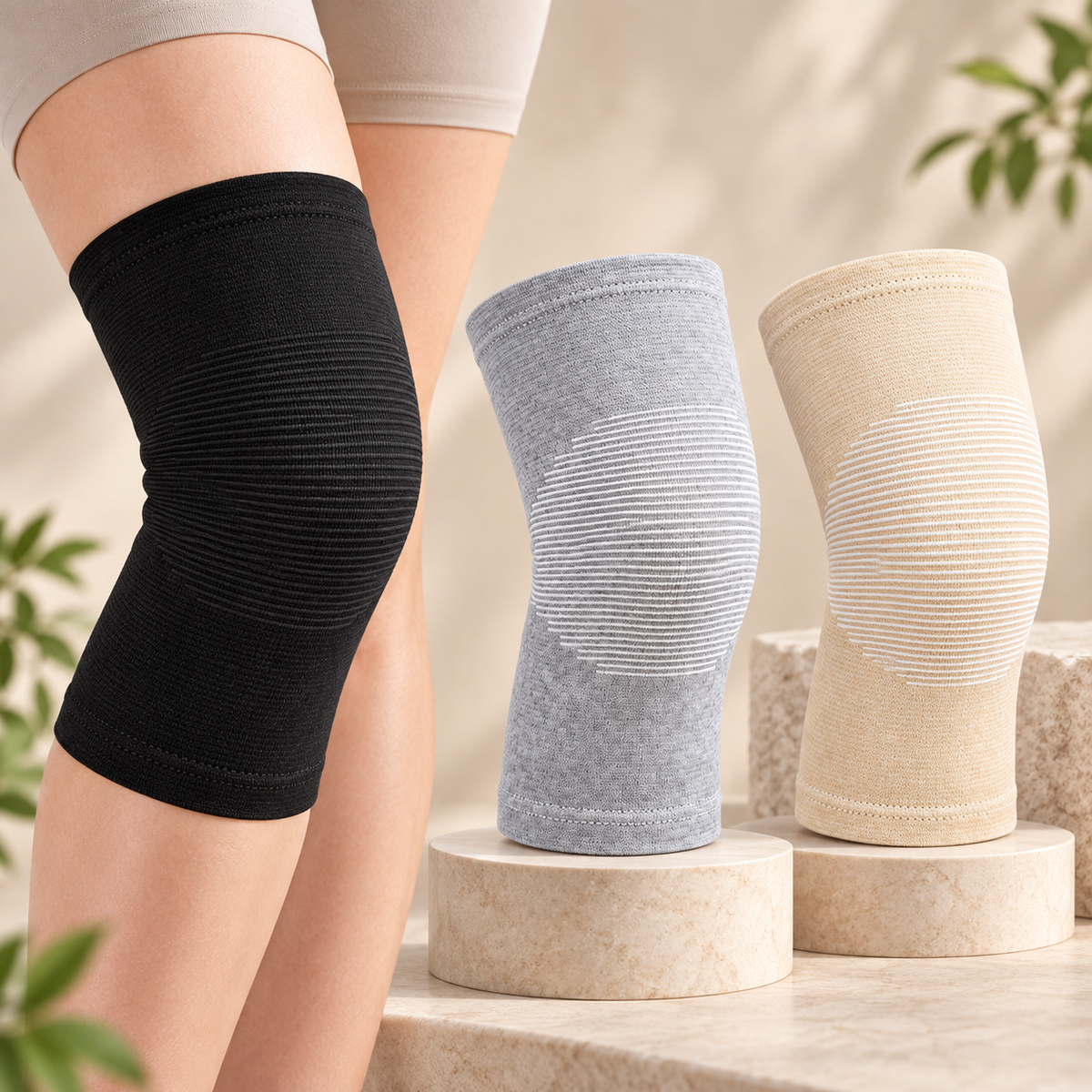 Knee Compression Sleeve Bamboo Support Brace Flexible