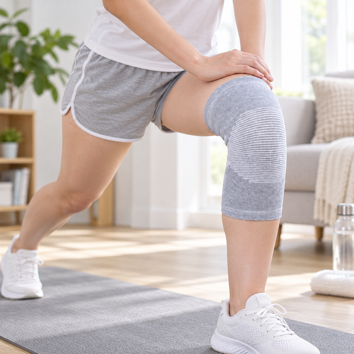 Knee Compression Sleeve Bamboo Support Brace Flexible