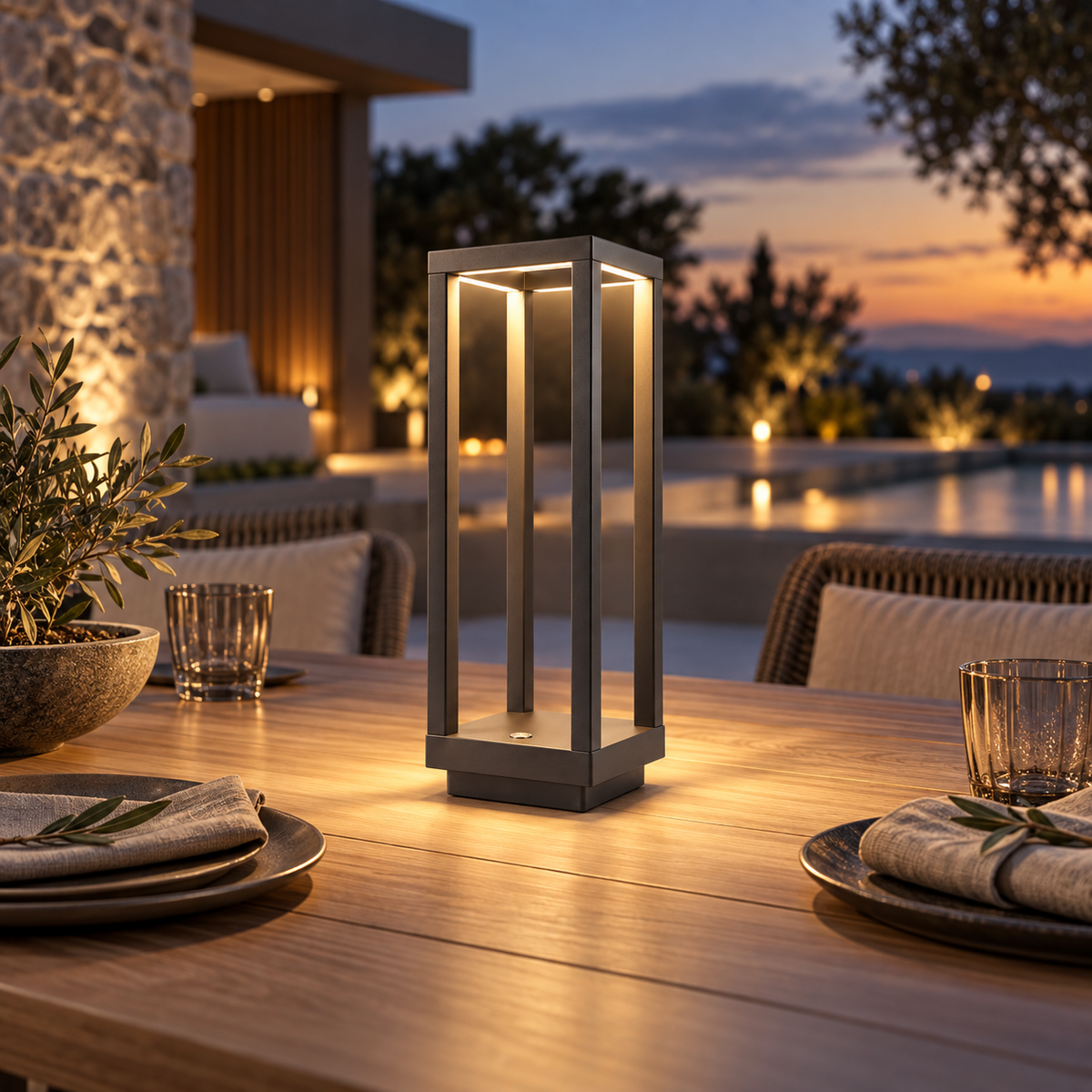 LED Table Lamp Outdoor Portable Rechargeable Touch Switch
