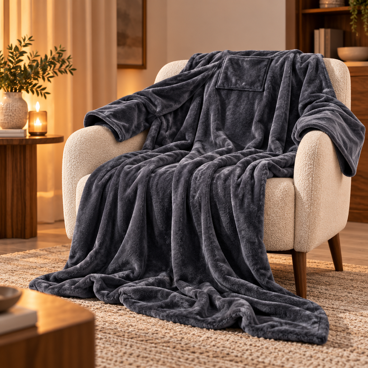 Machine Washable Heated Blanket Sleeves Cozy Throw