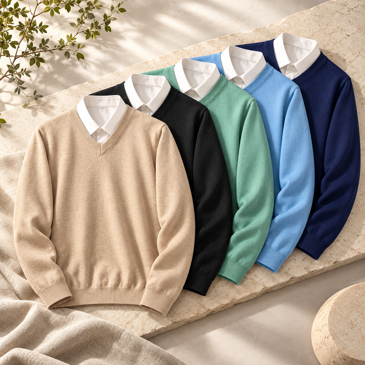 Men's Crew Neck Pullover Sweater | Casual Knit