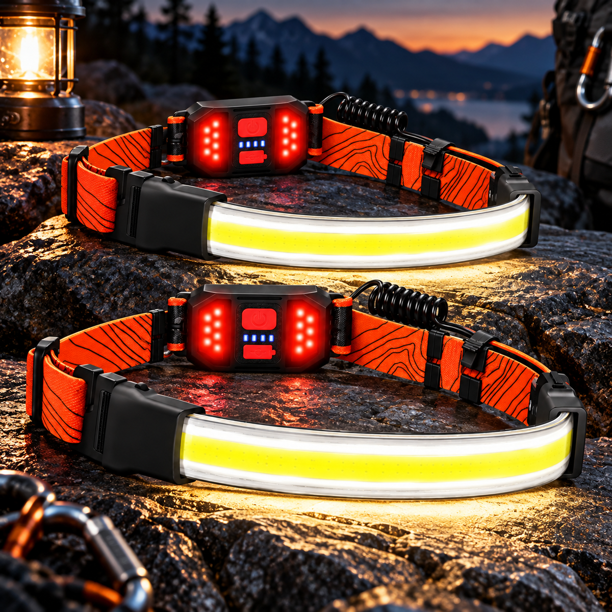 Rechargeable Lightweight Headlamp Hiking Fast Charging