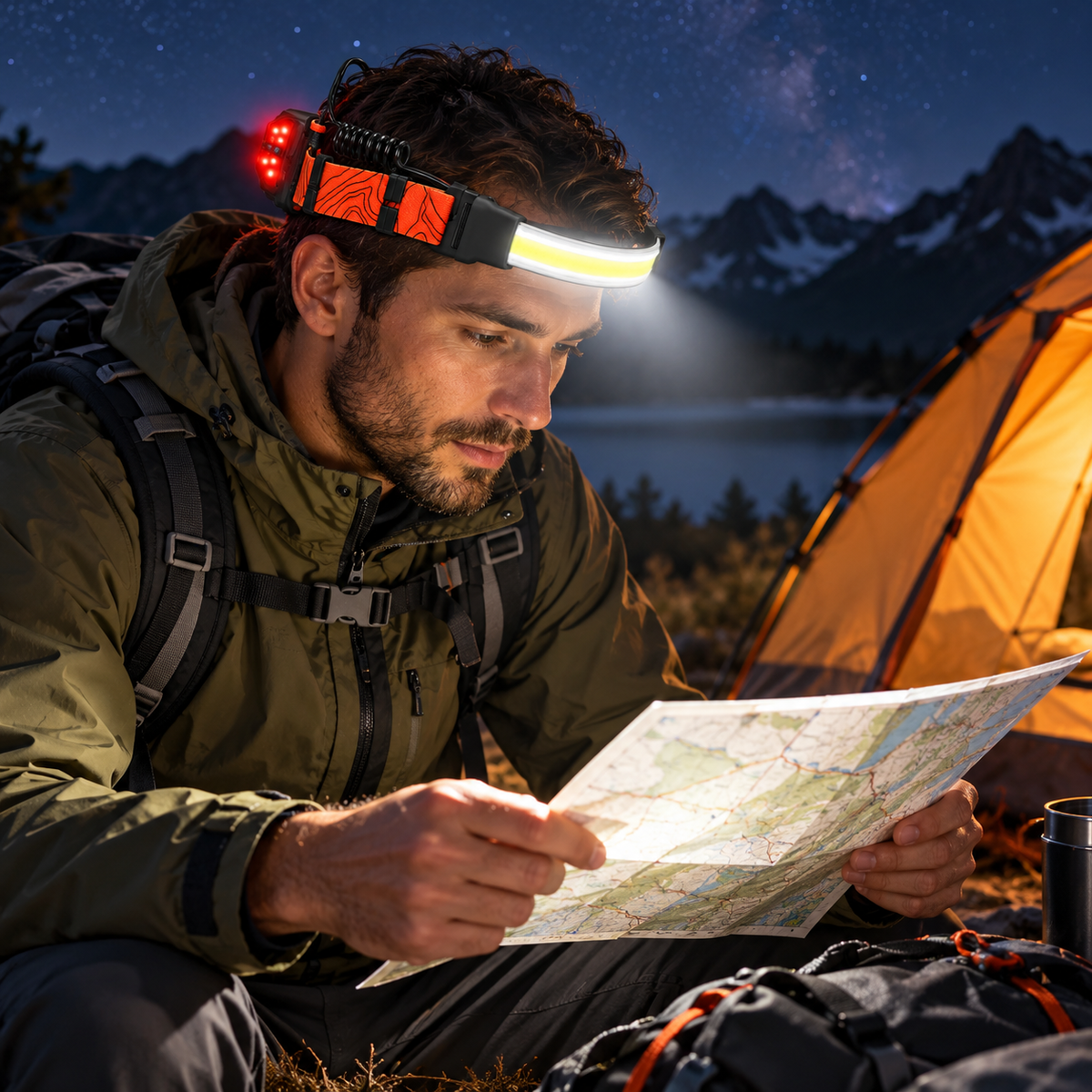 Rechargeable Lightweight Headlamp Hiking Fast Charging