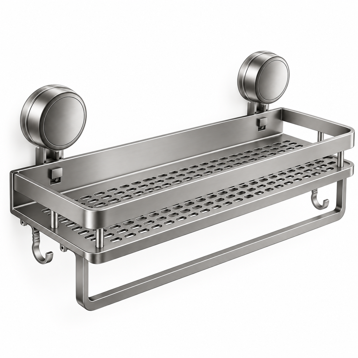 Removable Suction Cup Bathroom Storage Shelf Wall Mount