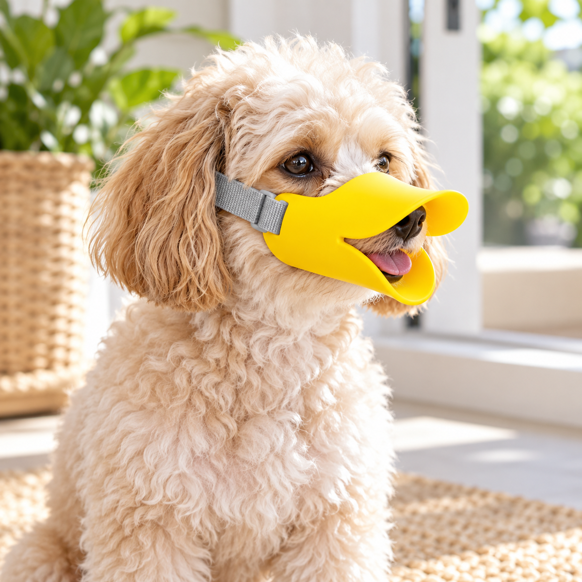 Silicone Dog Muzzle Adjustable Duckbill Mesh Strap Case