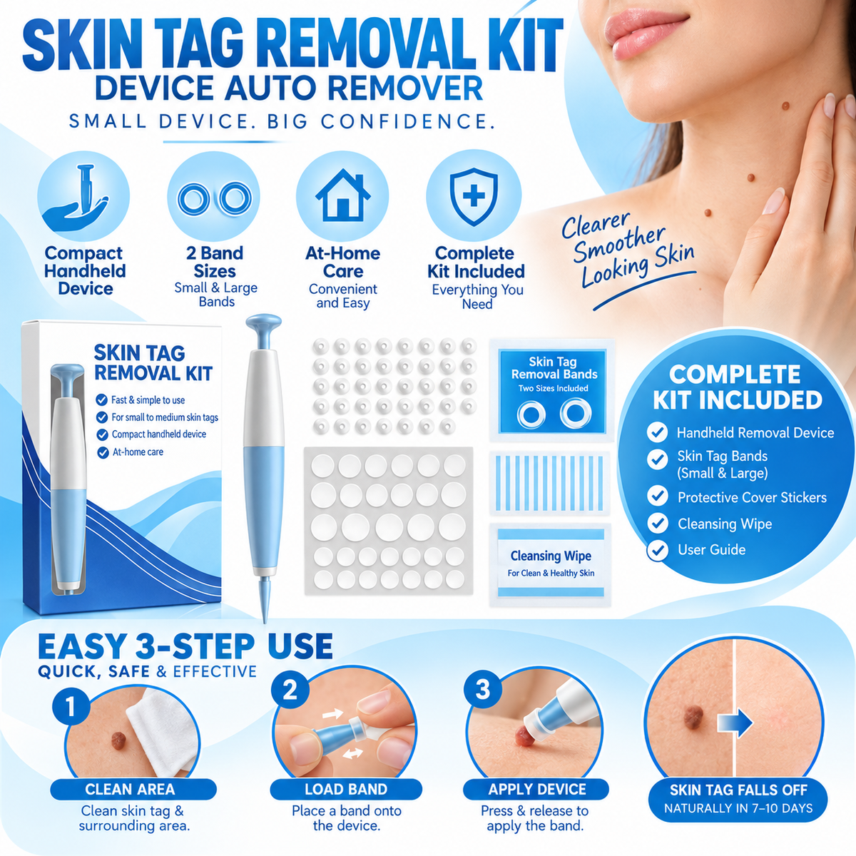 Skin Tag Removal Kit Device Auto Remover Compact Handheld