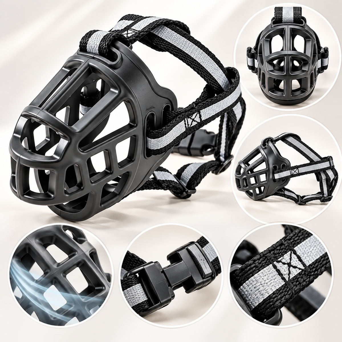 Soft Dog Muzzle Breathable Adjustable Mesh Cage Strap