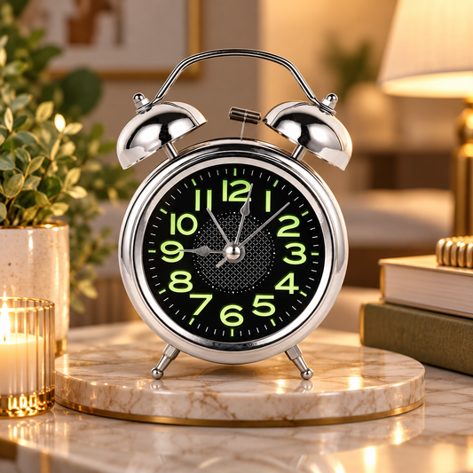 Twin Bell Alarm Clock Extra Loud Black Metal Loud Ringing