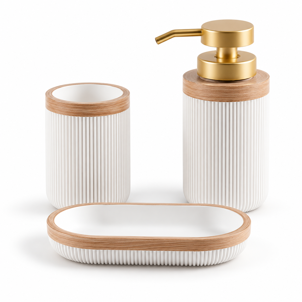 White Bathroom Accessory Set Stylish Decor Collection