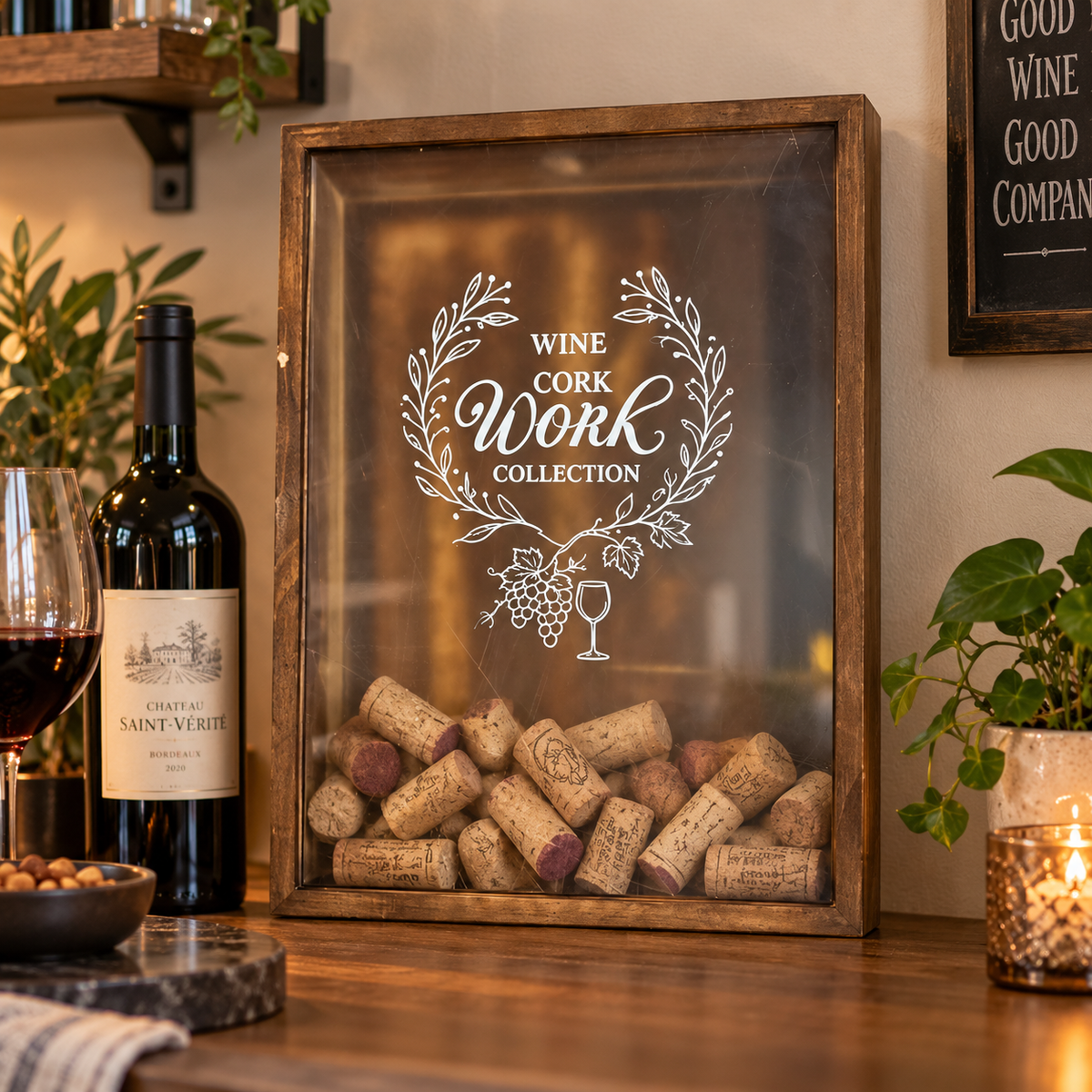 Wine Cork Frame Home Decor Stylish Wall Display Holder