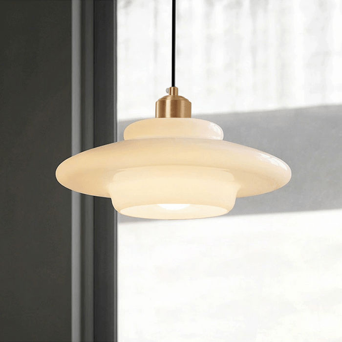 White Glass Pendant Light | Modern Mid-Century Elegance